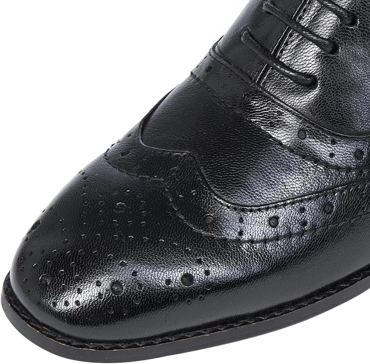 Mona flying Women's Leather Perforated Lace-up Oxfords Brogue Wingtip Derby Shoes for Ladies