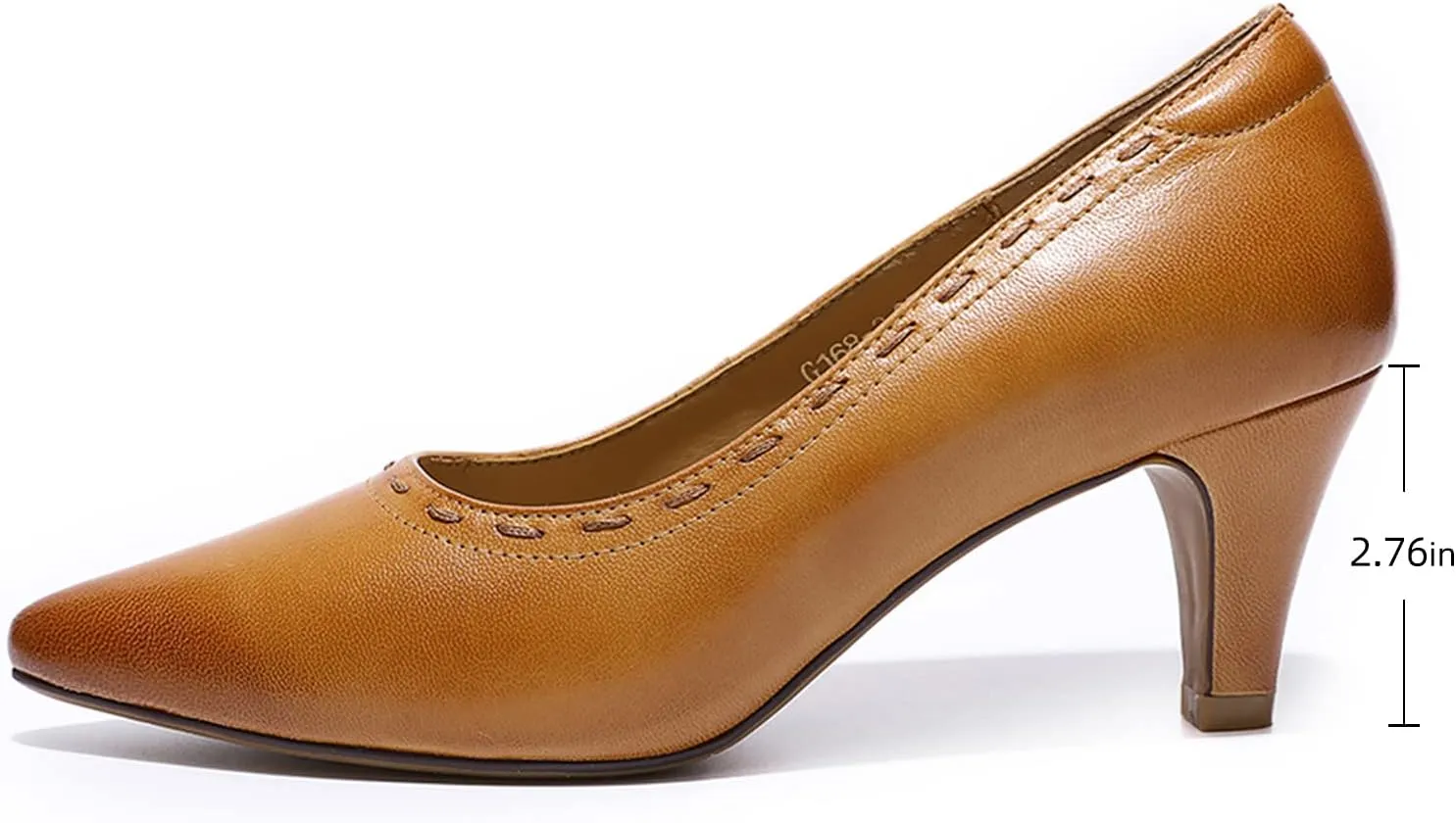 Mona flying Women's Leather Pointed Toe Dress Pumps Comfort High Heels Office Work Shoes for Ladies