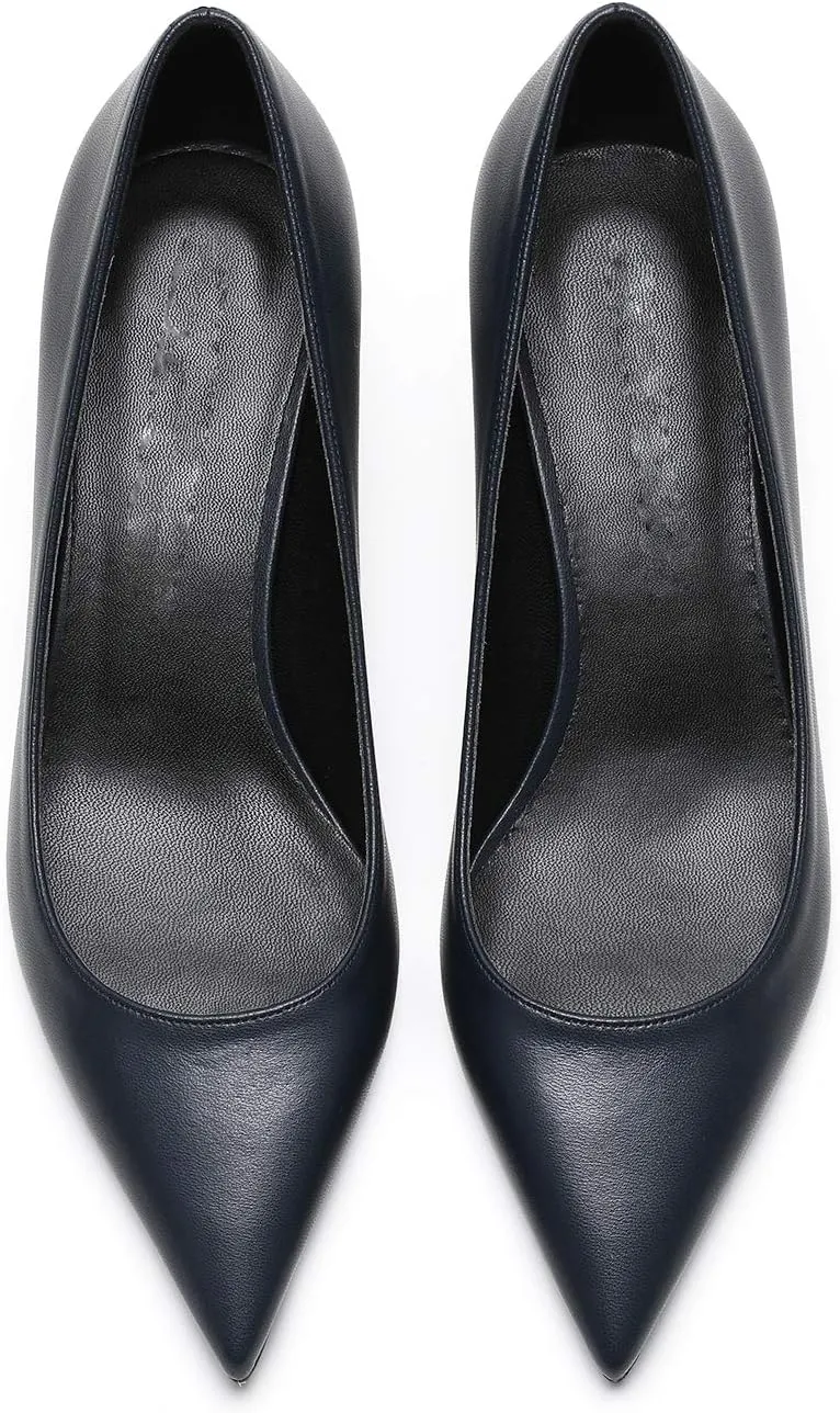 MOOMMO Kitten Heel Pumps Pointed Toe Satin Slip On 2 Inch Mid Heel Dress Shoes Classic Work Pumps for Office Ladies Wedding Bridal Party 4-13 M US