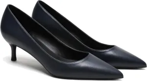 MOOMMO Kitten Heel Pumps Pointed Toe Satin Slip On 2 Inch Mid Heel Dress Shoes Classic Work Pumps for Office Ladies Wedding Bridal Party 4-13 M US