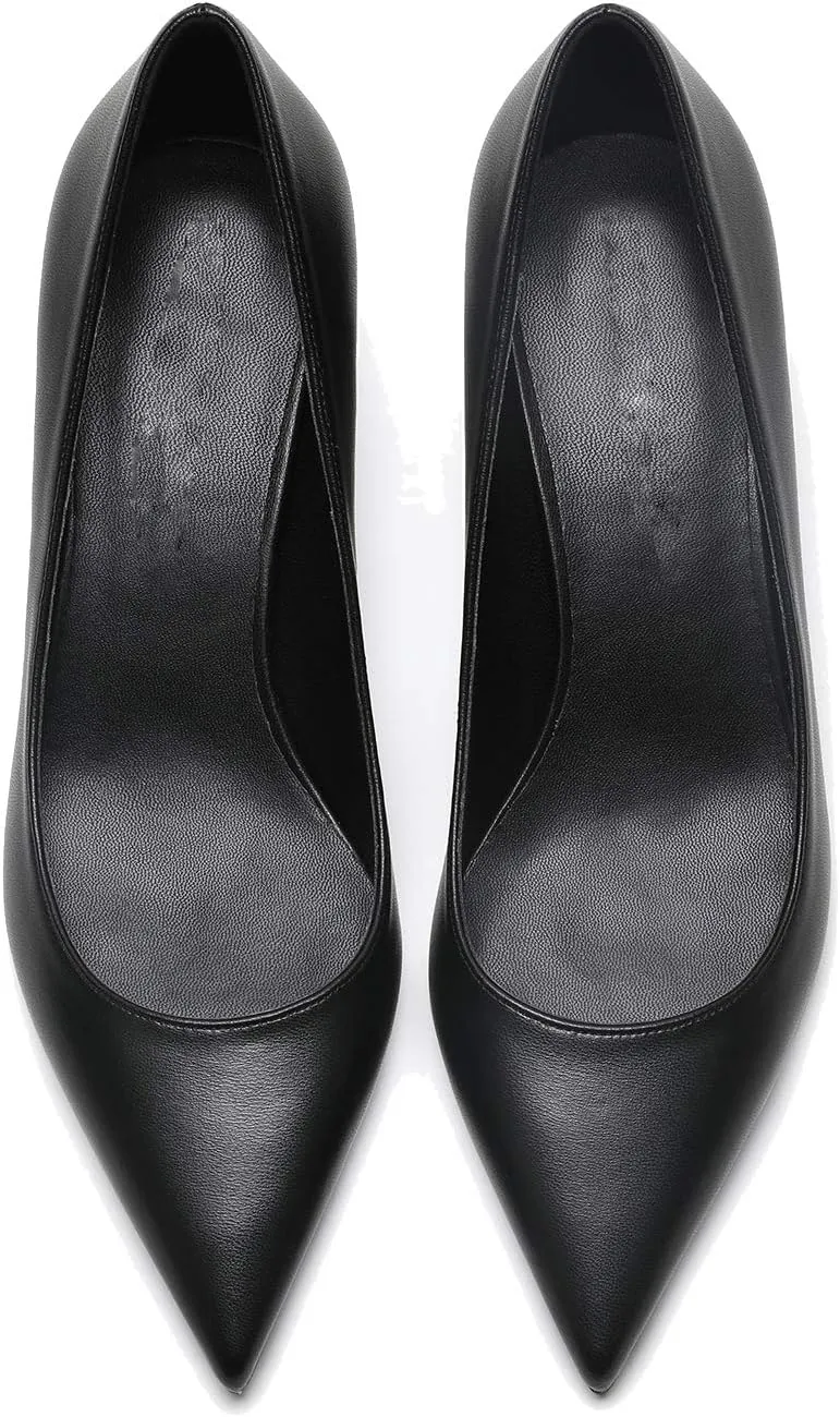 MOOMMO Kitten Heel Pumps Pointed Toe Satin Slip On 2 Inch Mid Heel Dress Shoes Classic Work Pumps for Office Ladies Wedding Bridal Party 4-13 M US