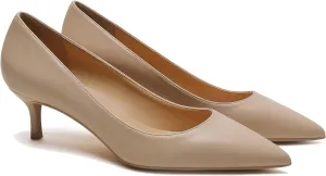 MOOMMO Kitten Heel Pumps Pointed Toe Satin Slip On 2 Inch Mid Heel Dress Shoes Classic Work Pumps for Office Ladies Wedding Bridal Party 4-13 M US