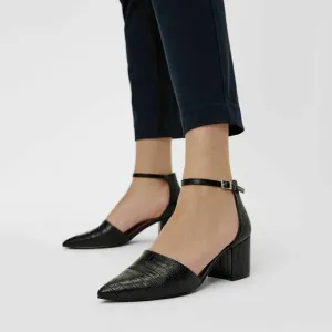 MOOMMO Women Chunky Heel Pumps Ankle Strap D’Orsay Pointed Toe 2 Inch Low Block Heel Sandals Closed Toe Slim Strap Classic Dress Shoes for Work Office Ladies Party Wedding 4-11 M US
