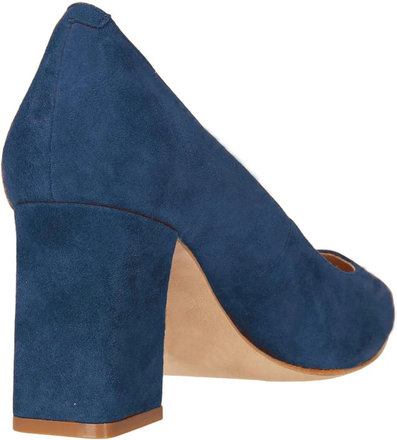 MOOMMO Women Chunky Heel Suede Pumps Pointed Toe Block Heel Dress Shoes Comfortable Slip On 3 Inch High Heels Pointy Closed Toe Work Pumps Office Ladies Classic Wedding Party 4-11 M US