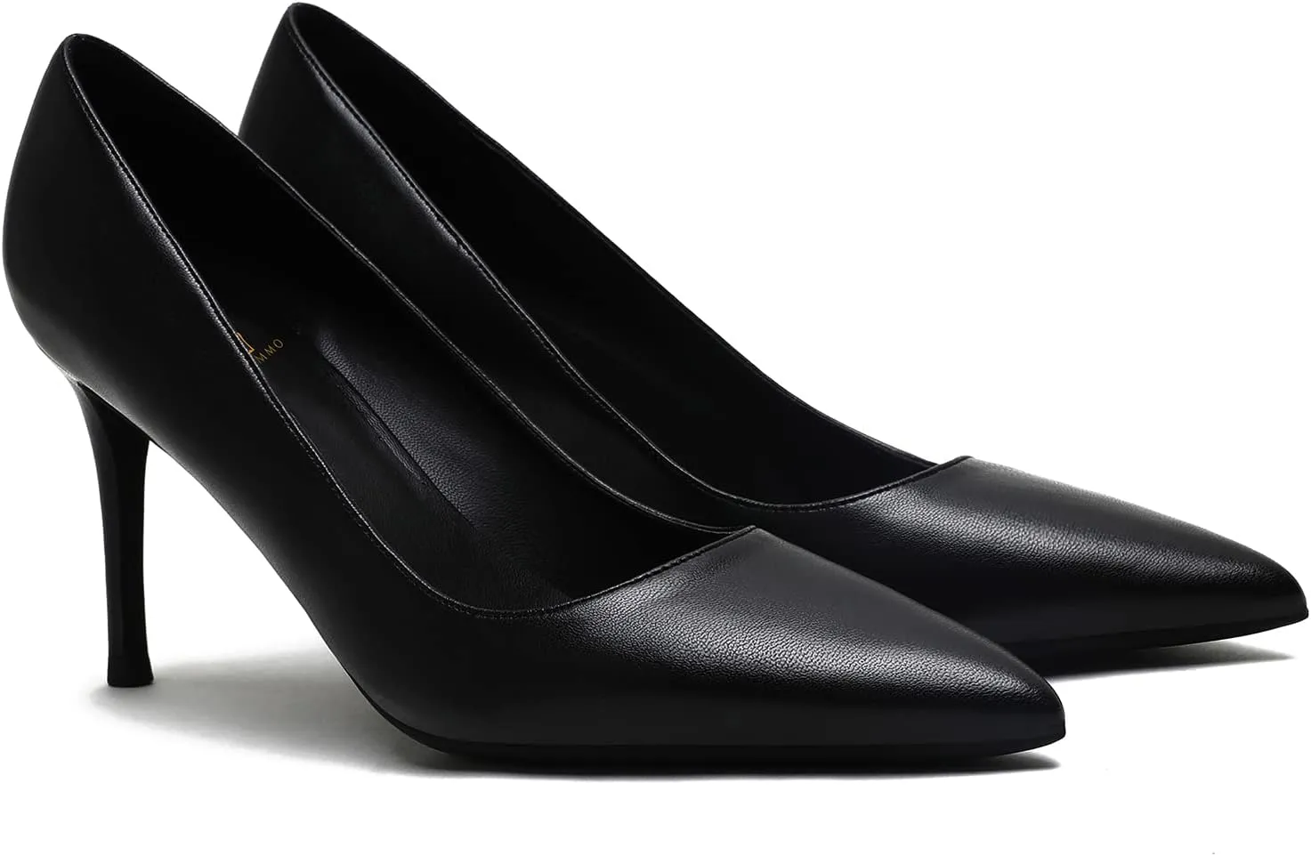 MOOMMO Women Classic High Heels Pumps Shoes Pointed Toe Slip On Satin Heels Stiletto Dress Shoes Pointed Closed Toe 3" Kitten Heel Sandals Office Ladies Bridal Wedding Party Formal Basic 4-13 M US