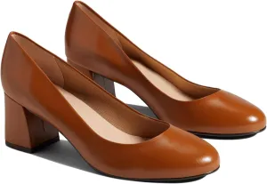 MOOMMO Women's Classic Chunky Block Heel Suede Pumps Round Closed Toe Slip On 2" Low Thick Heels Dress Shoes Matte Patent Leather Spring Fashion Office Work Pump Basic Shoe Elegant Wedding 4-11 M US