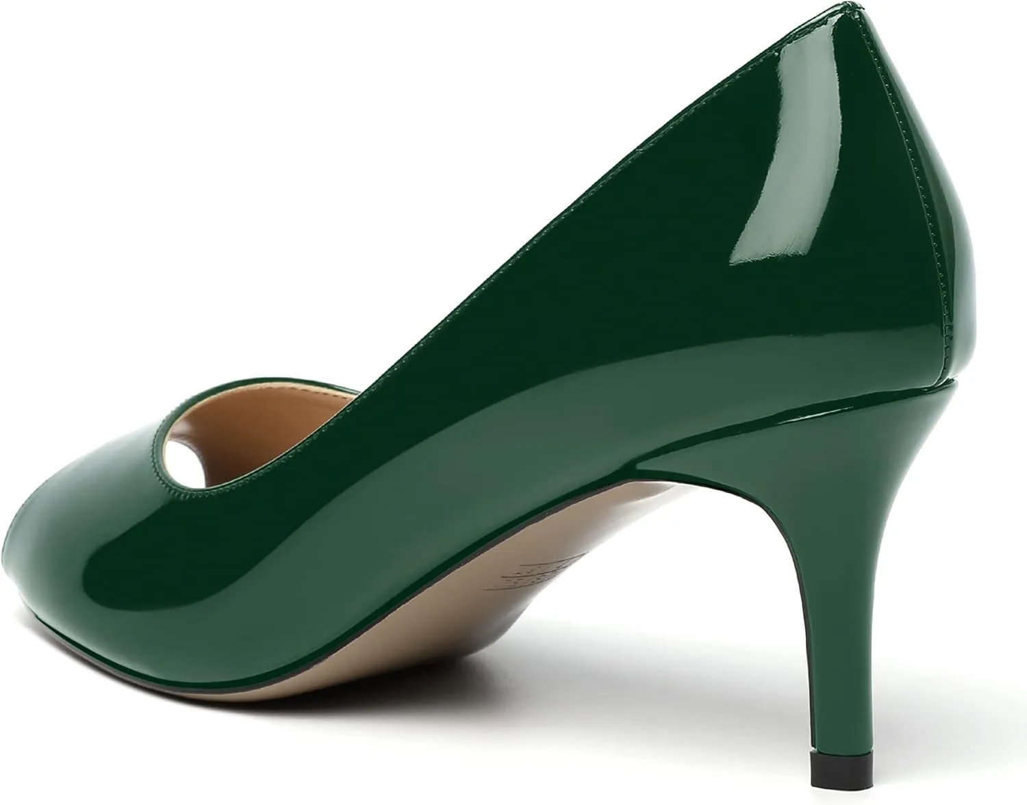 MOVINSTEPS Womens Peep Toe Dating Dress Patent Slip On Open Toe Stiletto Mid Heel Pumps Shoes 2.5 Inch