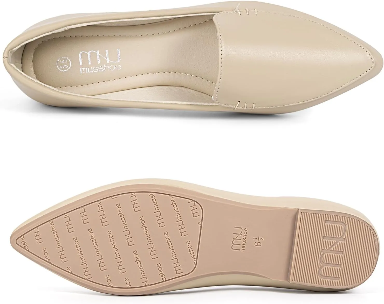 MUSSHOE Loafers for Women Comfortable Pointed Toe Memory Foam Women's Loafers