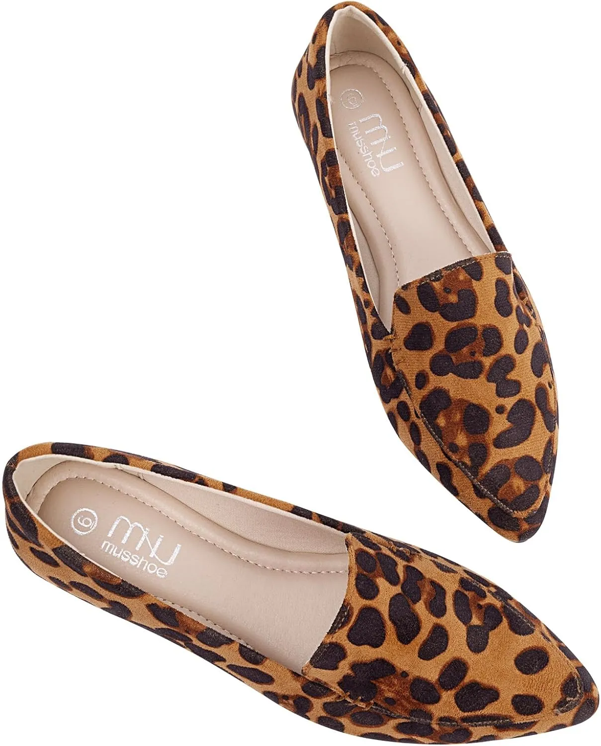 MUSSHOE Loafers for Women Comfortable Pointed Toe Memory Foam Women's Loafers