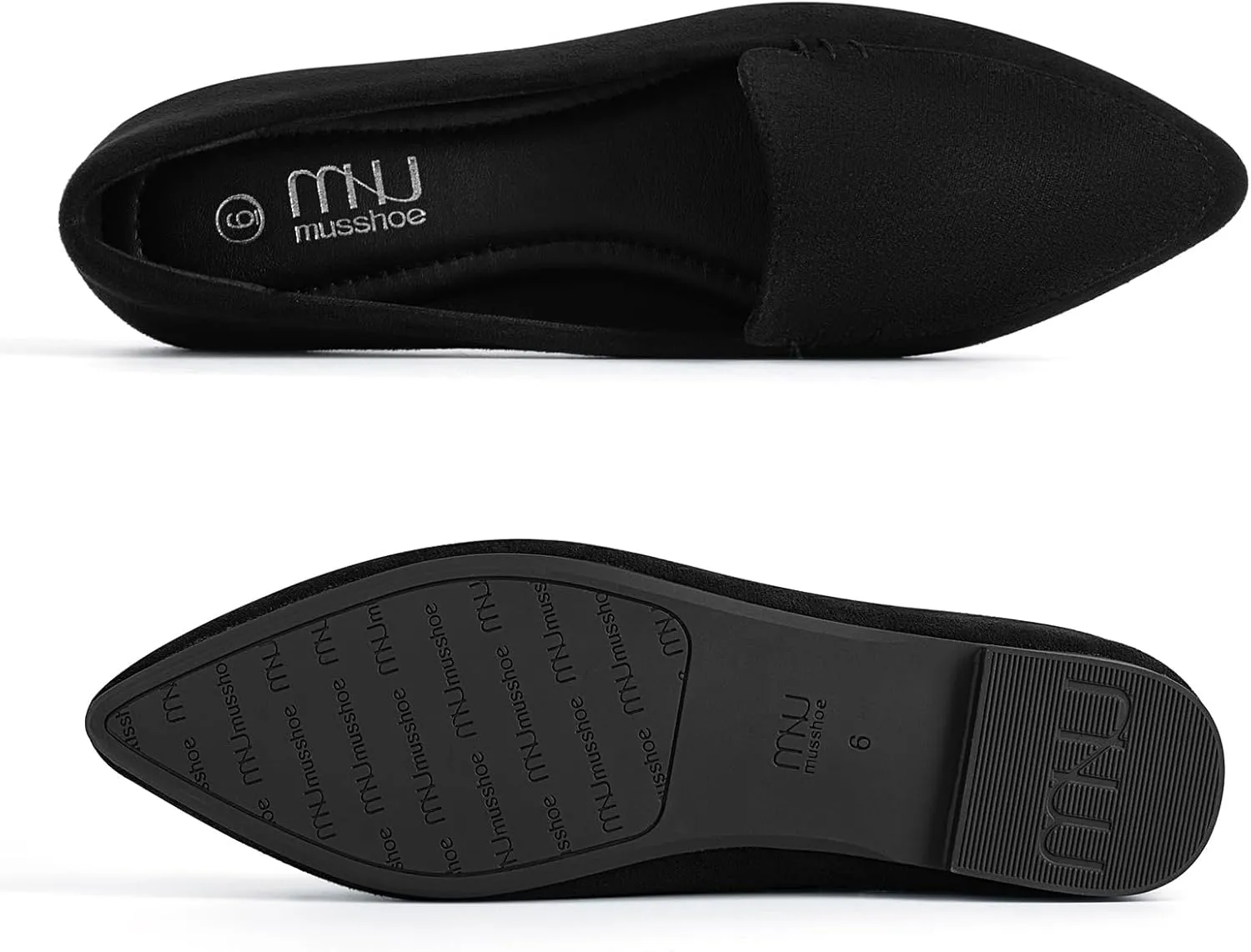 MUSSHOE Loafers for Women Comfortable Pointed Toe Memory Foam Women's Loafers