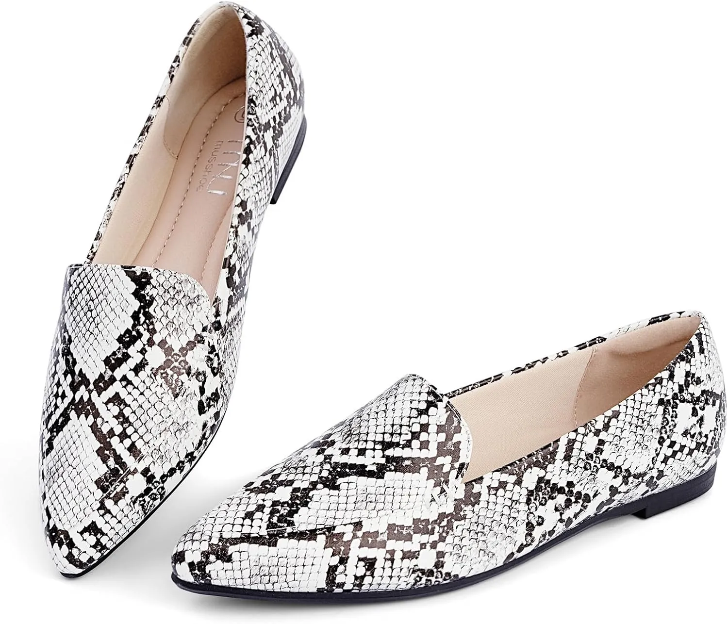 MUSSHOE Loafers for Women Comfortable Pointed Toe Memory Foam Women's Loafers