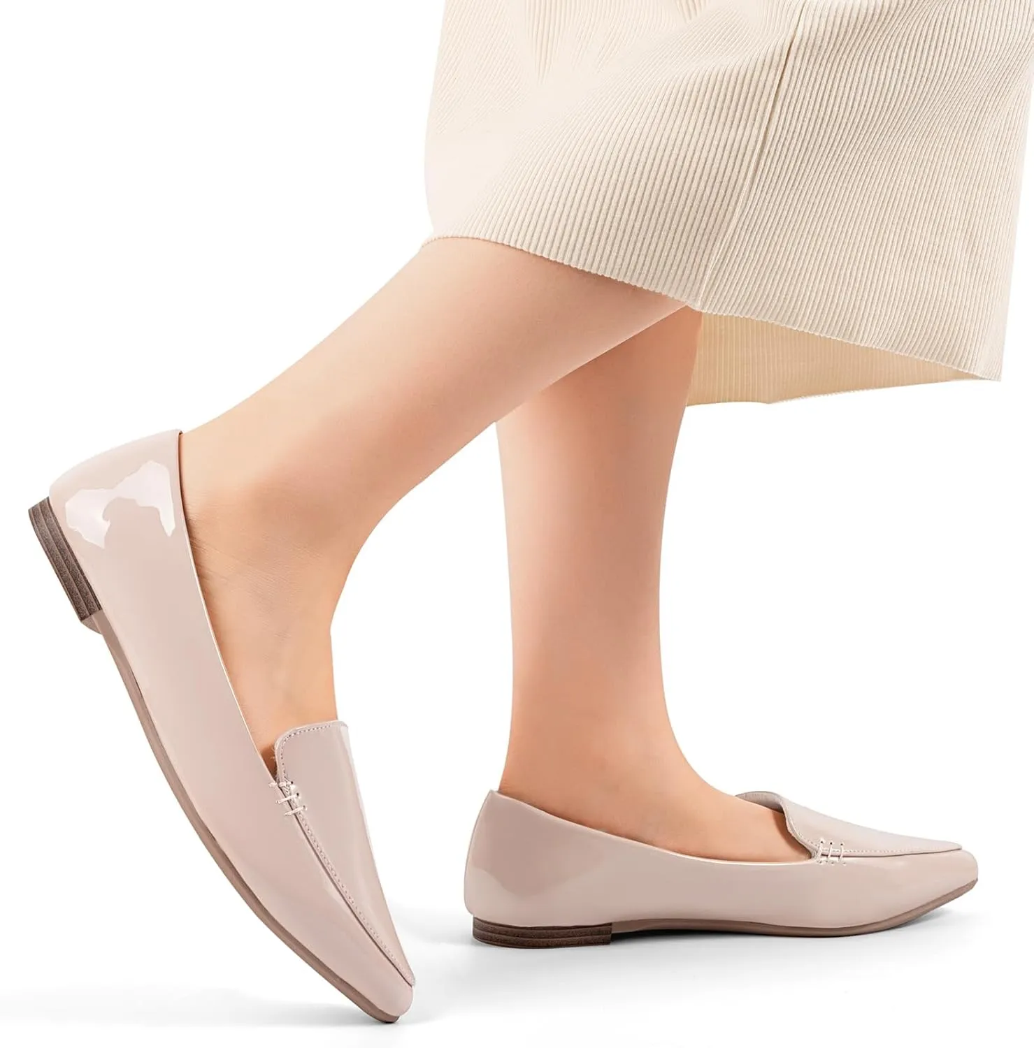 MUSSHOE Loafers for Women Comfortable Pointed Toe Memory Foam Women's Loafers