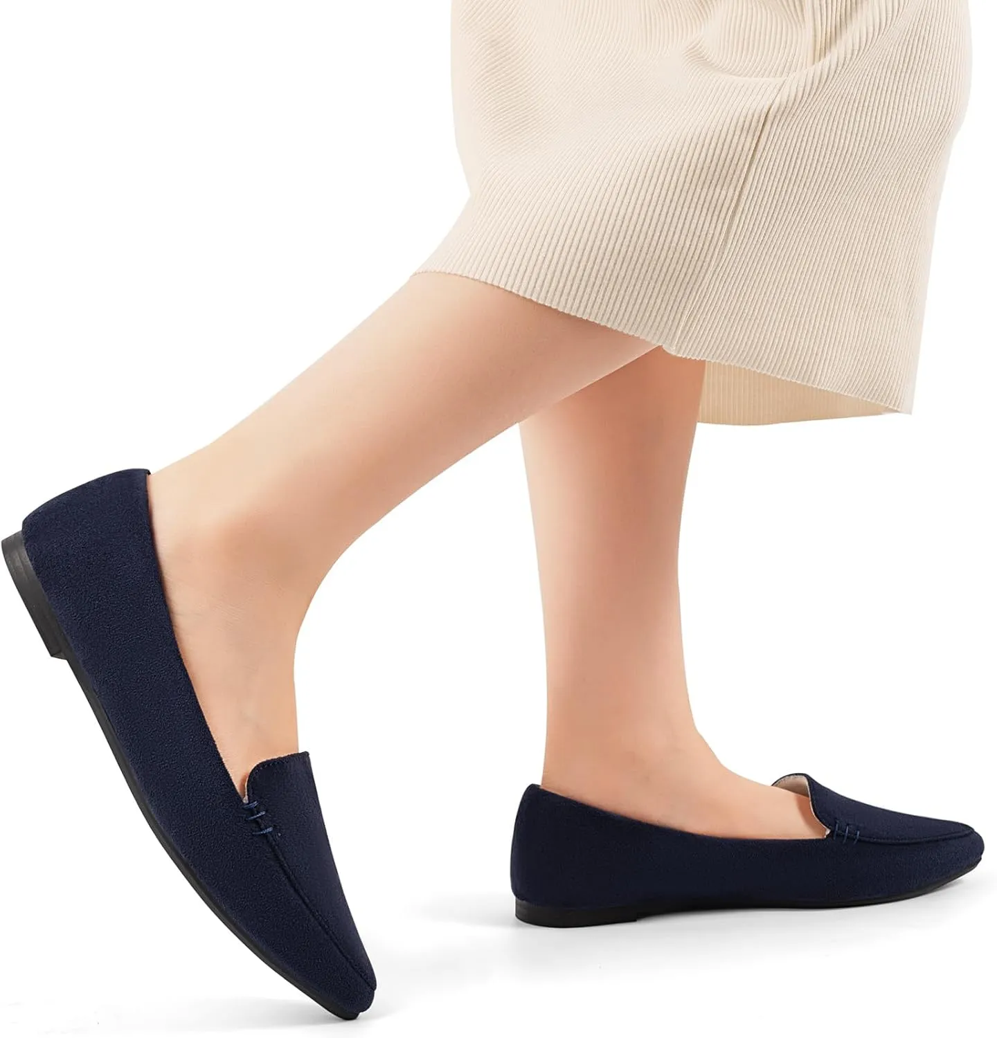 MUSSHOE Loafers for Women Comfortable Pointed Toe Memory Foam Women's Loafers
