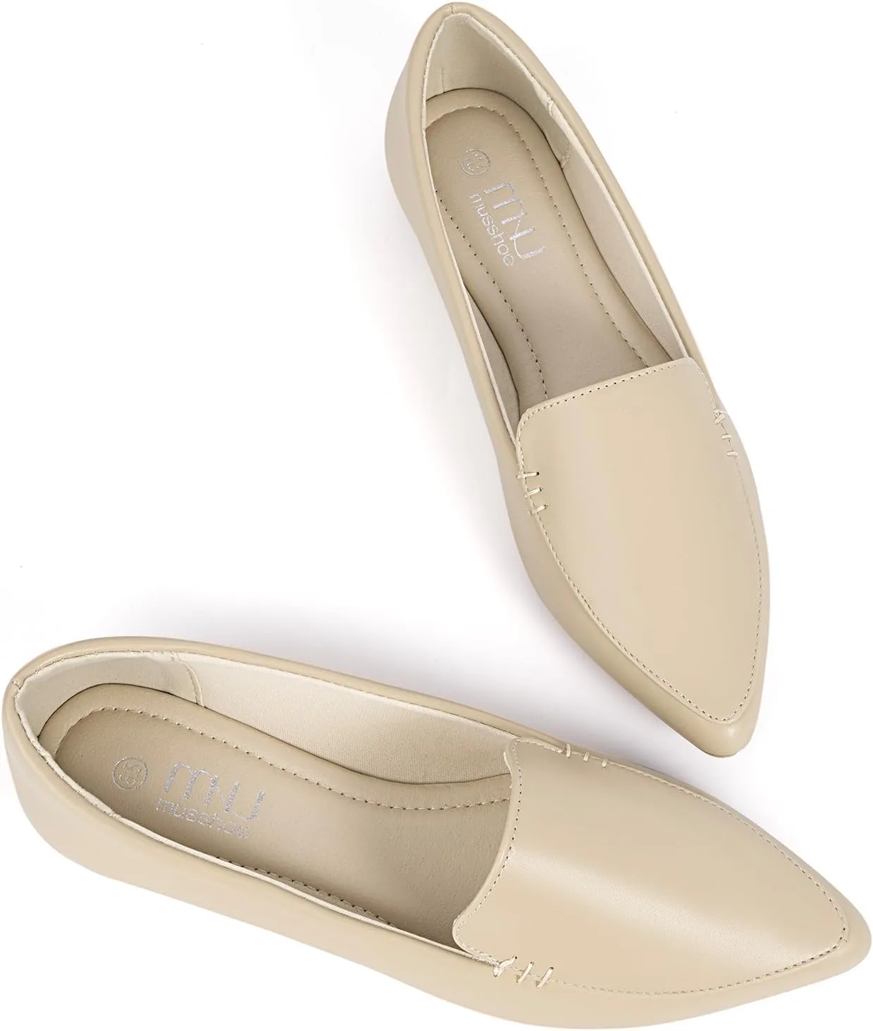 MUSSHOE Loafers for Women Comfortable Pointed Toe Memory Foam Women's Loafers