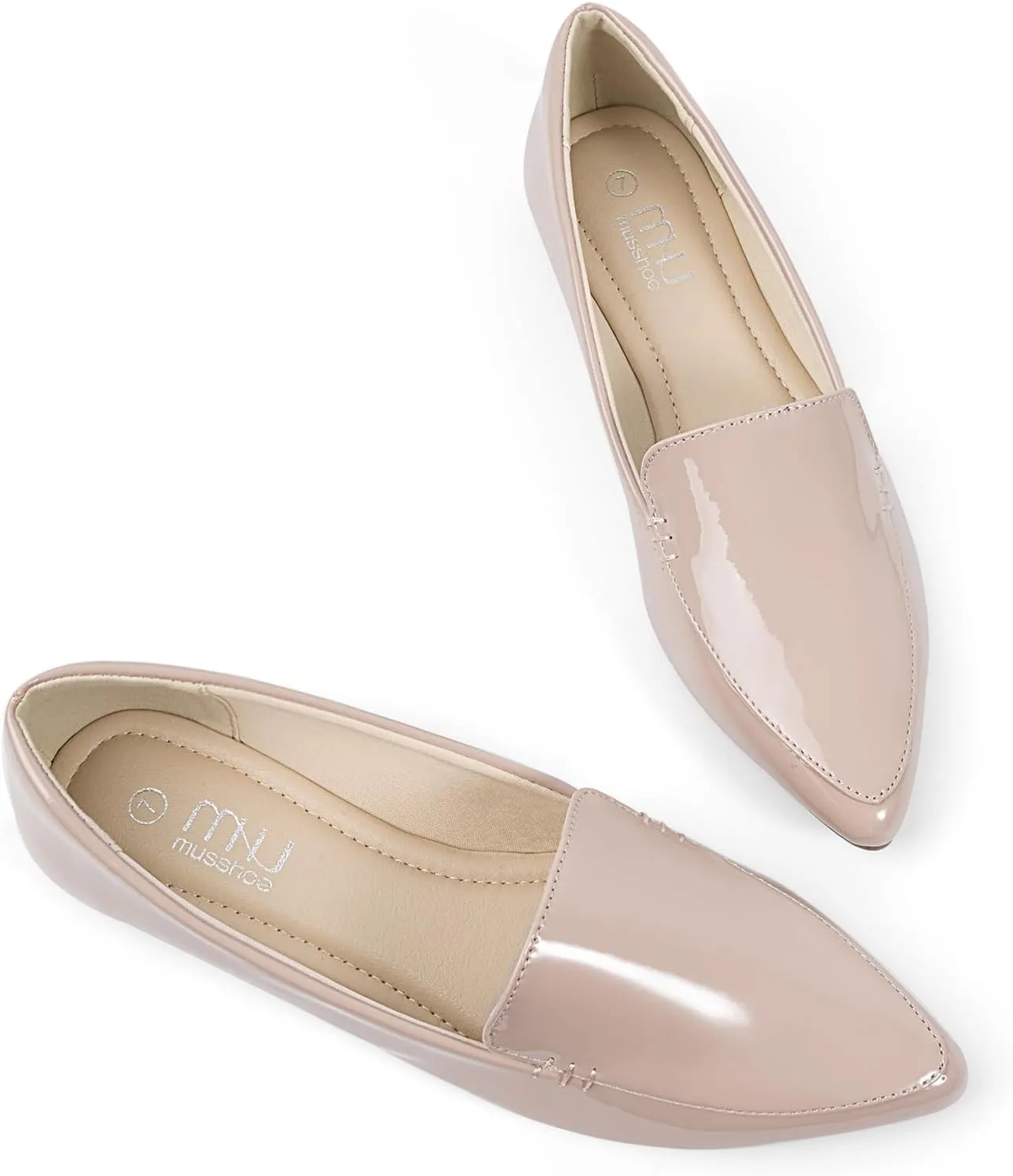 MUSSHOE Loafers for Women Comfortable Pointed Toe Memory Foam Women's Loafers