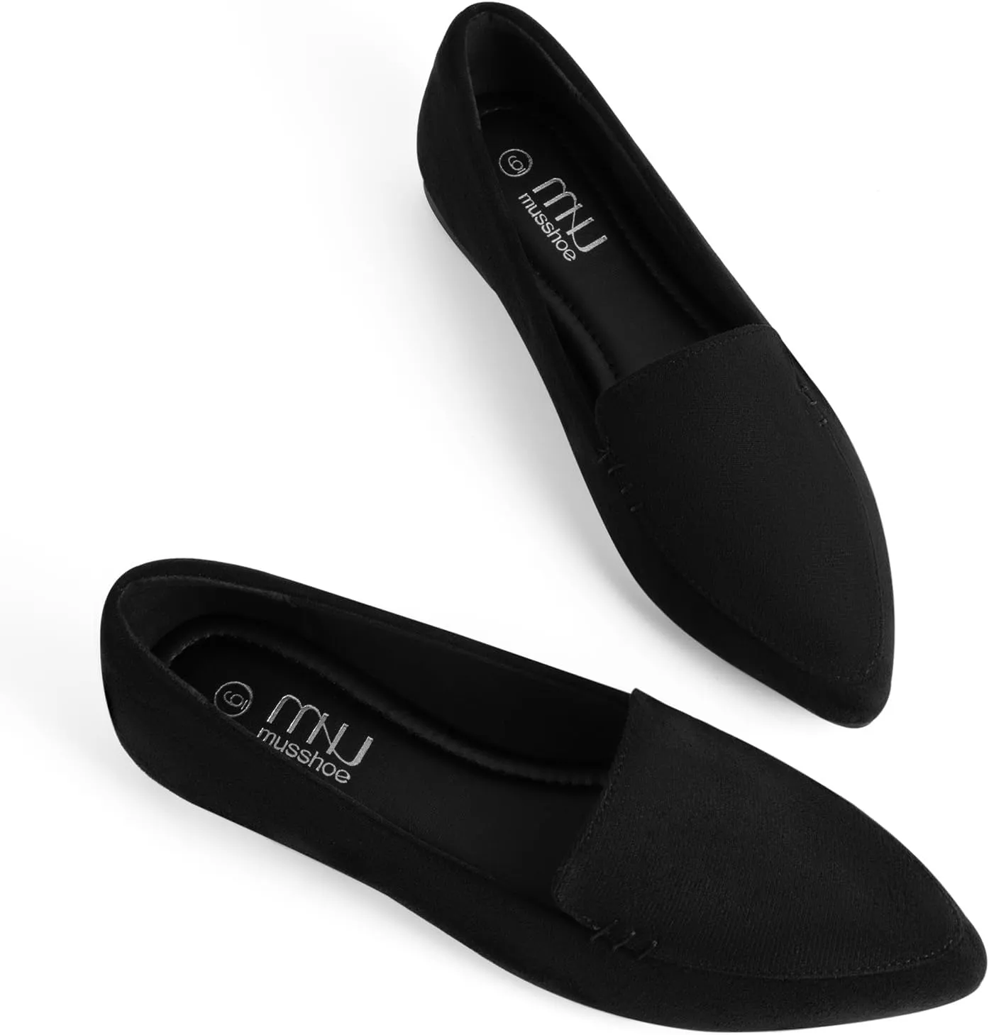 MUSSHOE Loafers for Women Comfortable Pointed Toe Memory Foam Women's Loafers
