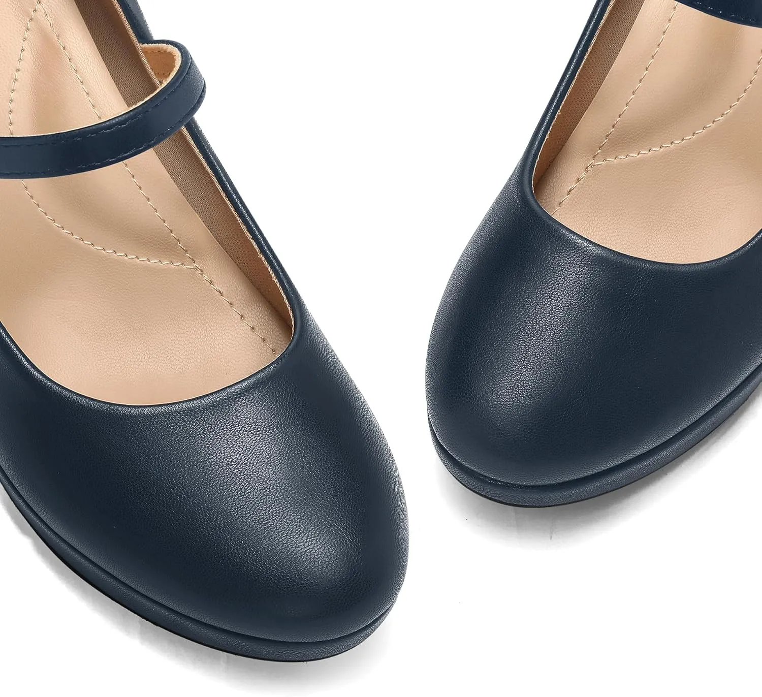 mysoft Women's Pumps Closed Toe Mary Jane Pumps Round Toe Platform High Heel Dress Shoes