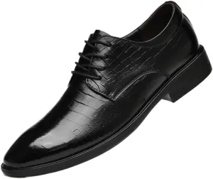 New Luxury Men's Dress Shoes Genuine Leather Oxford Shoes Men Crocodile Pattern Brogue Comfortable Business Lace-up Formal Shoes