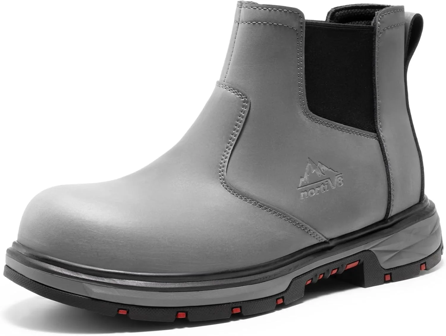 NORTIV 8 Slip On Work Boots for Men Steel Toe Waterproof Safety Construction Boots for Men