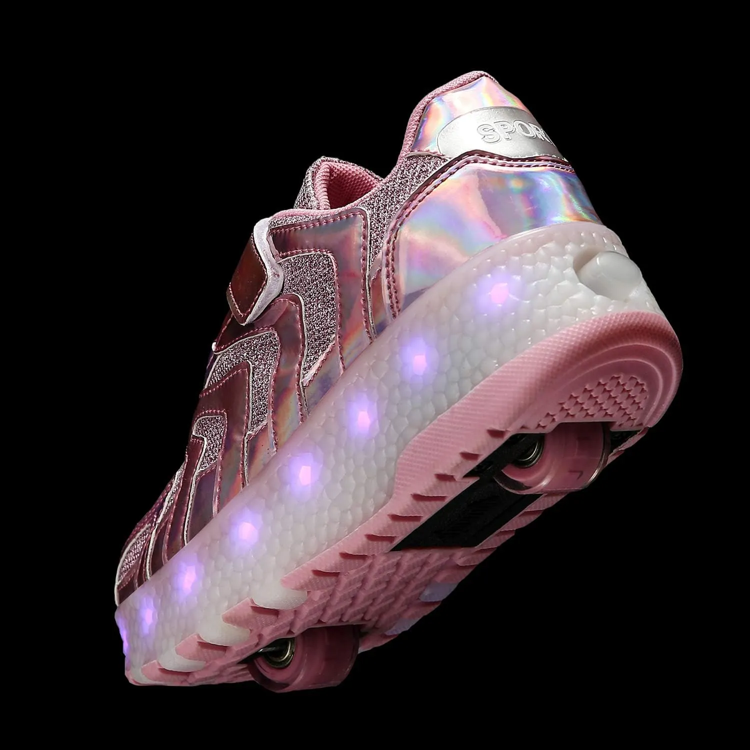Nsasy Kids Roller Shoes Boy Girl Sneakers with Wheels Become Sport Sneaker with Led for Christmas Birthday Children Show Gift