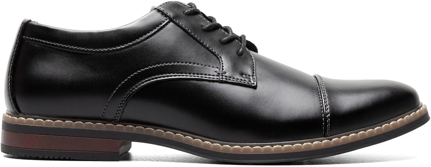 Nunn Bush Men's Carmelo Cap Toe Oxford Classic Modern Formal Lace Up Dress Casual Shoes
