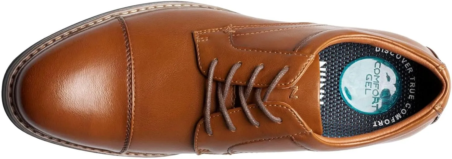 Nunn Bush Men's Carmelo Cap Toe Oxford Classic Modern Formal Lace Up Dress Casual Shoes