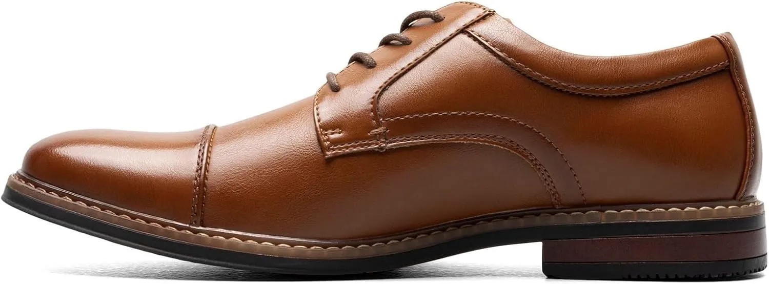 Nunn Bush Men's Carmelo Cap Toe Oxford Classic Modern Formal Lace Up Dress Casual Shoes
