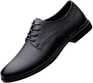 Office Oxford Shoes for Men's Vegan Leather Lace Up Cap Toe Design Rubber Sole Slip Wedding