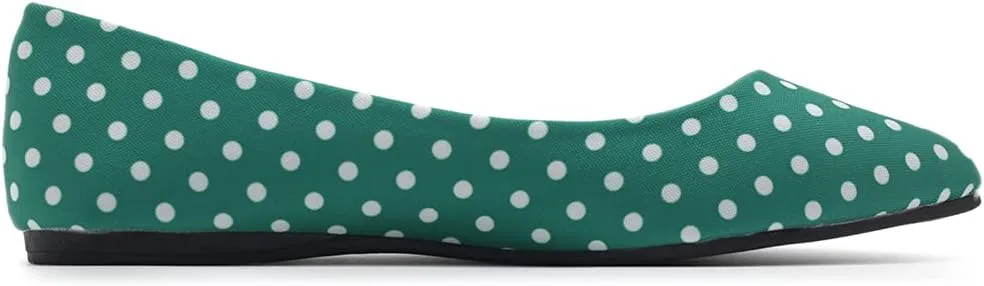 Ollio Women's Shoes Dot Pattern Ballet Comfort Pointed Toe Flats ZOF150