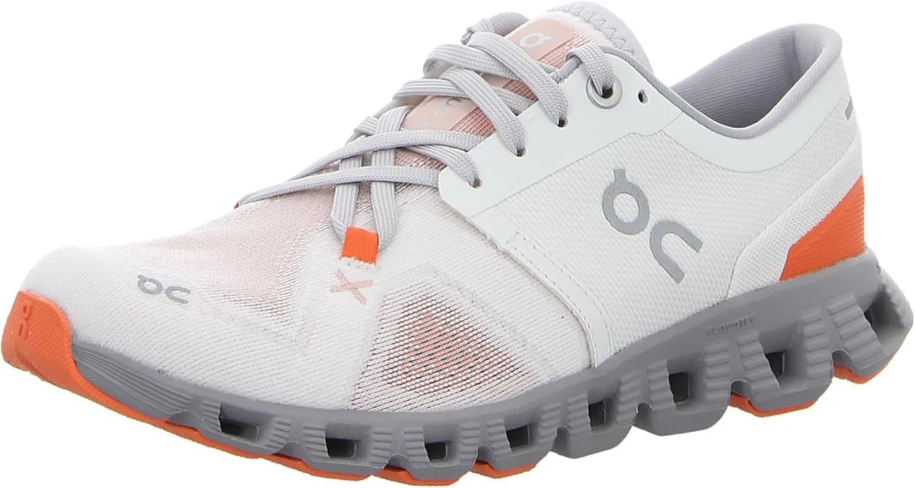 On Women's Cloud X 3 Sneakers, Ivory/Alloy, 9 Medium US