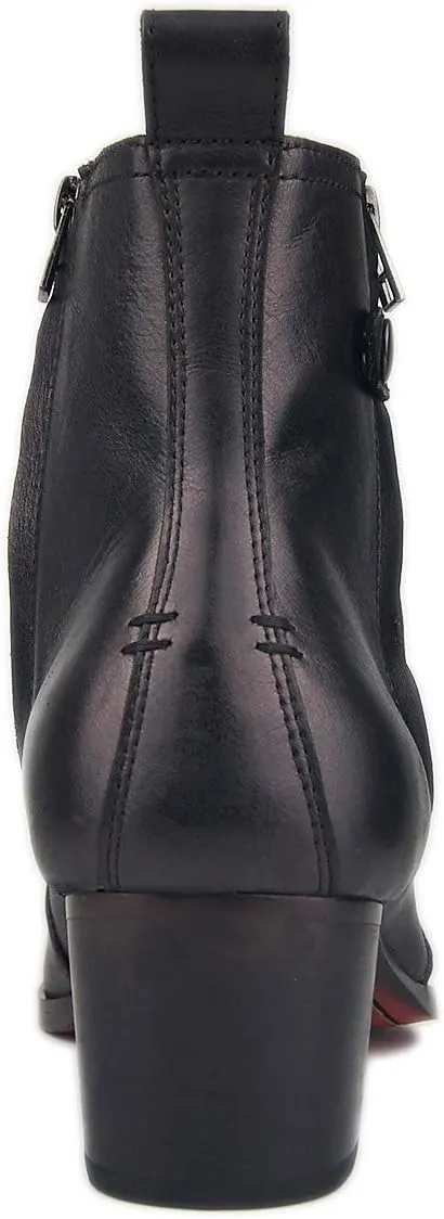 OSSTONE Dress Boot for Men Leather Chukka Designer Chelsea Boots Casual Heel Shoes Zipper-up OS-JY004-US