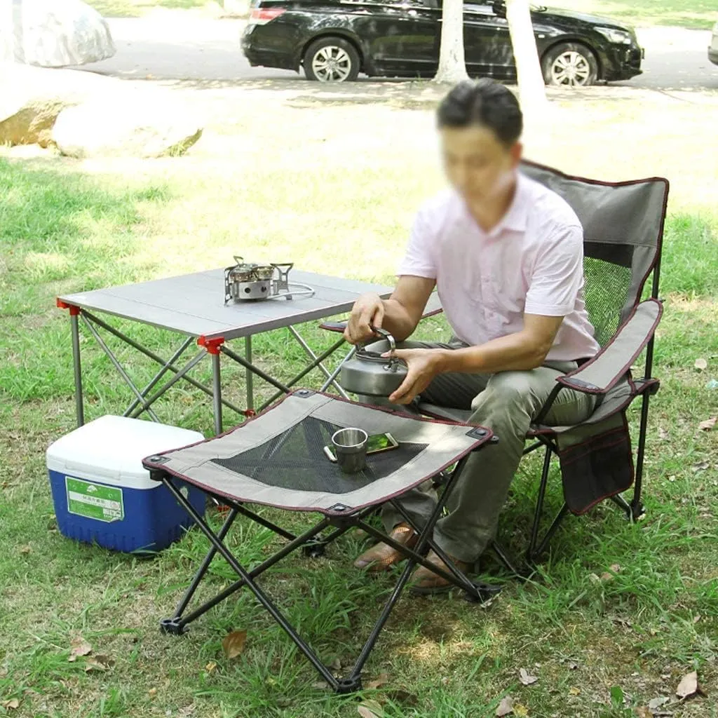 Outdoor Chair Folding Camping Chair Camping Chair Folding Reclining Portable Chair with Cup Holder Detachable Side Table and Carry Bag with Pillow Camping Chair Foldable Chair (Color : A)