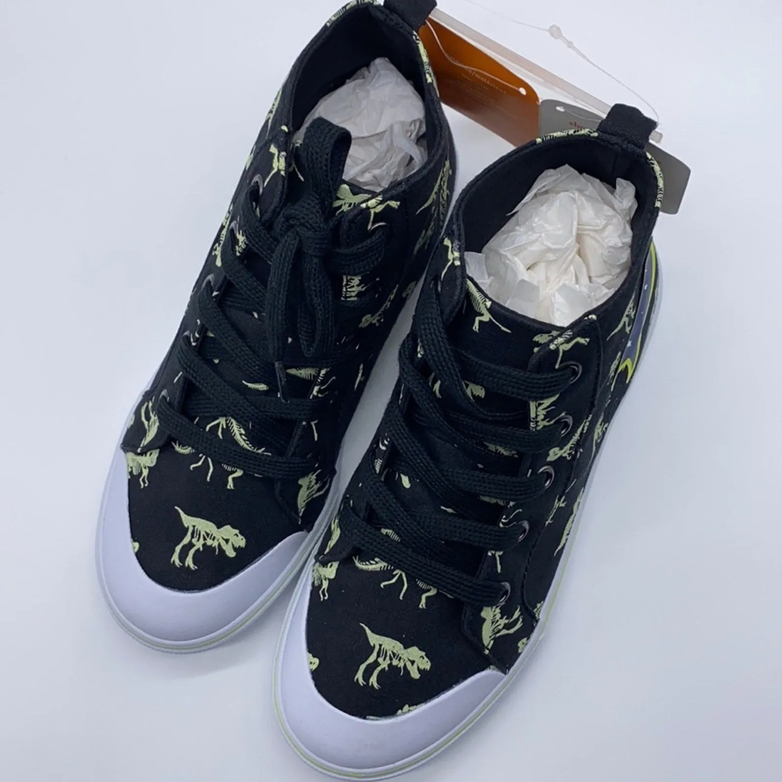 PanacheProse Gymboree Glow In The Dark Dinosaur HiTop Sneakers Size 4