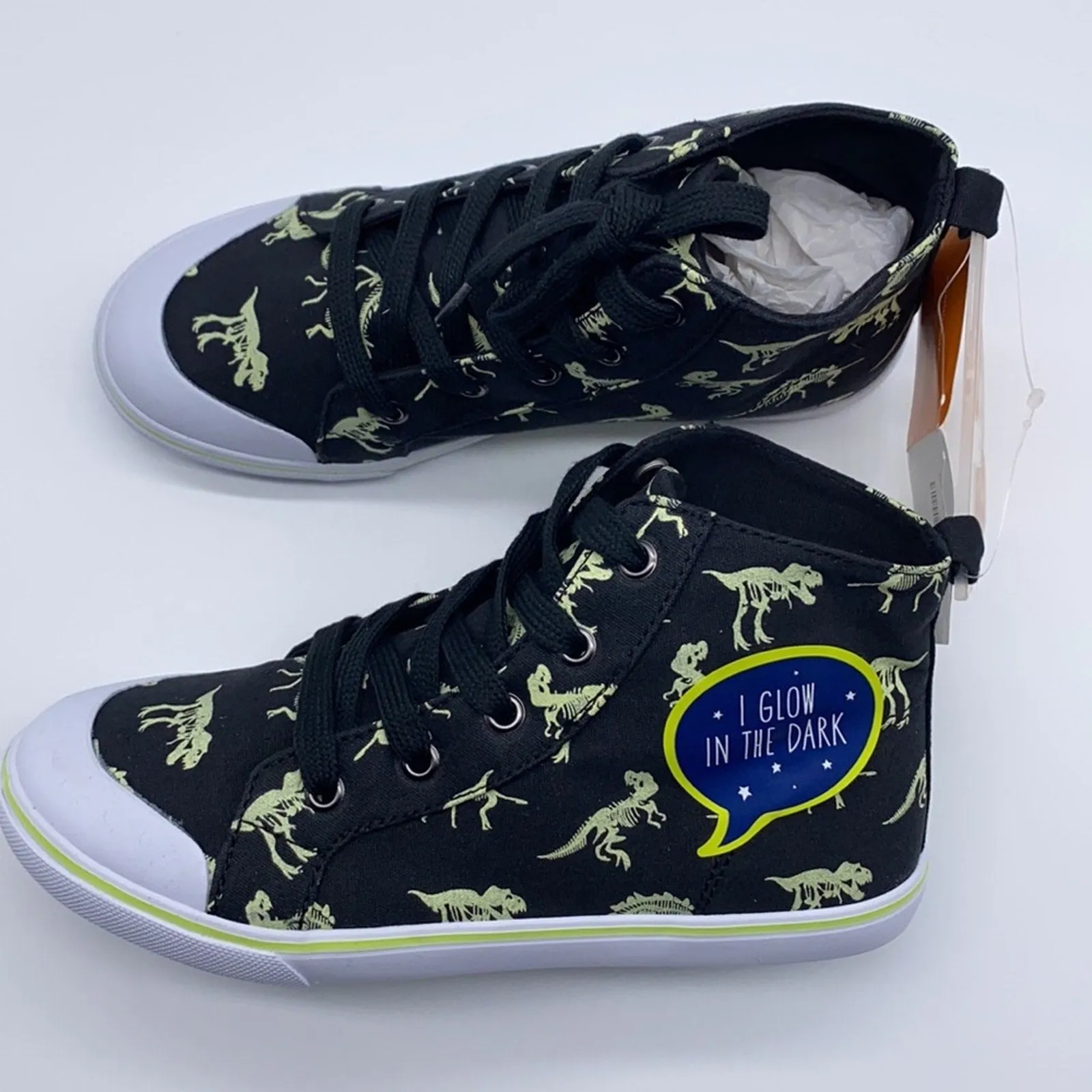 PanacheProse Gymboree Glow In The Dark Dinosaur HiTop Sneakers Size 4