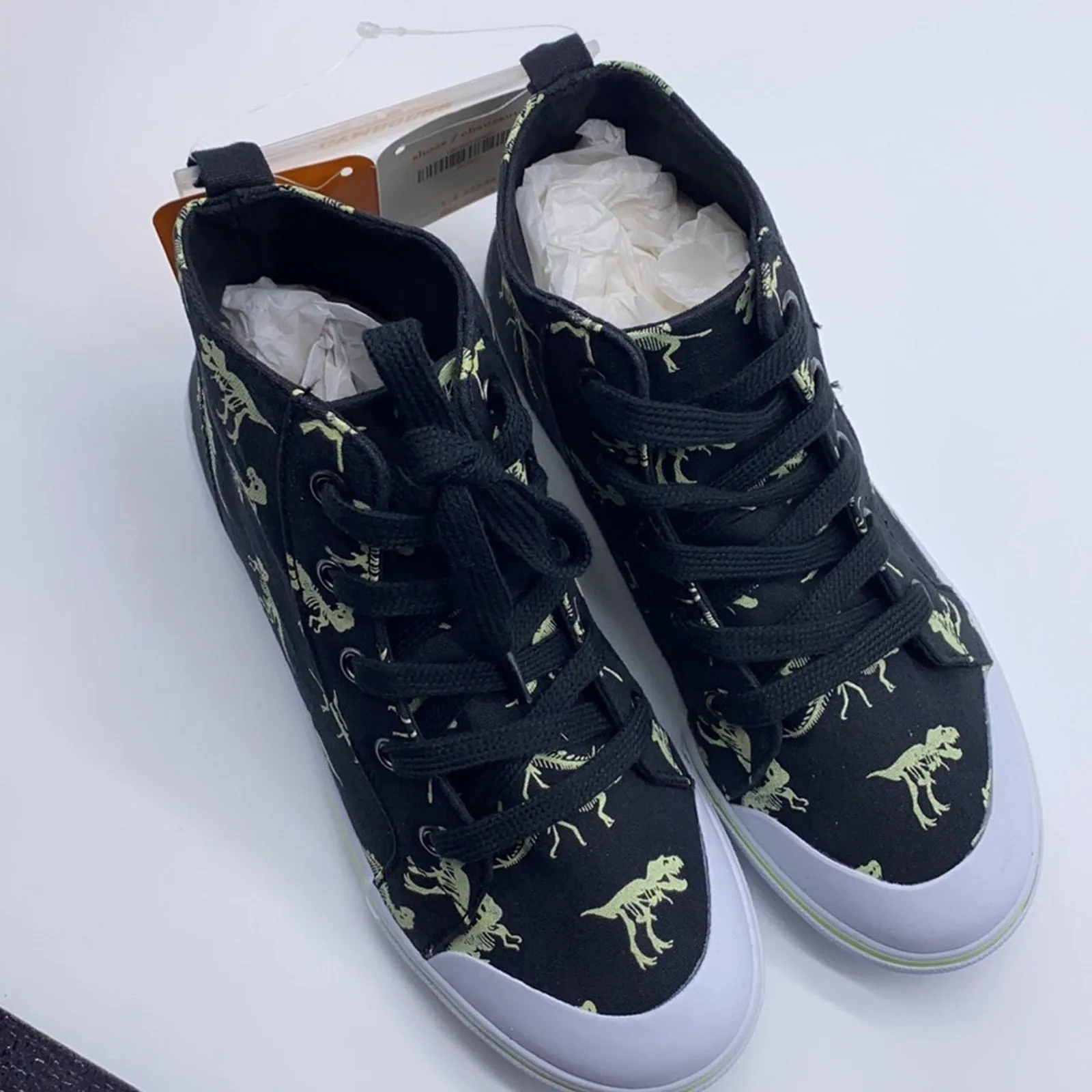 PanacheProse Gymboree Glow In The Dark Dinosaur HiTop Sneakers Size 4