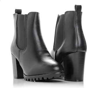 Payton-05 Womens Chelsea Boot Side Zip Elastic Panel Chunky Heel Ankle Bootie