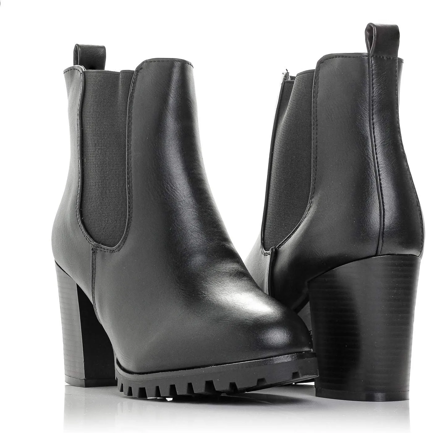 Payton-05 Womens Chelsea Boot Side Zip Elastic Panel Chunky Heel Ankle Bootie