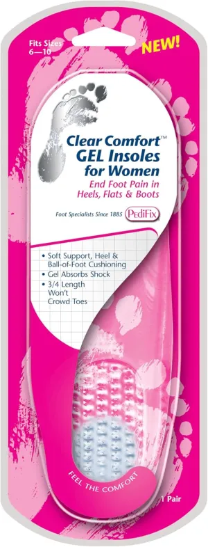 Pedifix Visco-gel Clear Comfort Insoles for Women