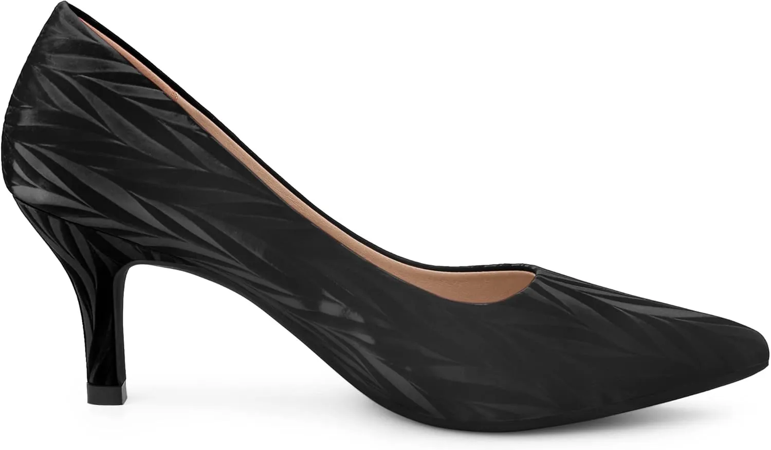 Perphy Pointed Toe Kitten Heels Pumps Leaf Print Classic Dress Wedding Shoes for Women