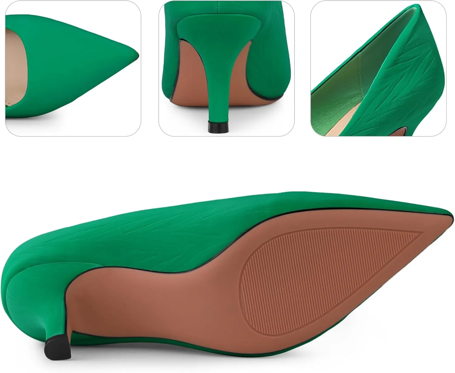 Perphy Pointed Toe Kitten Heels Pumps Leaf Print Classic Dress Wedding Shoes for Women