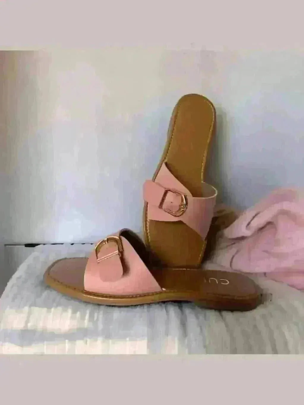 Pink Buckled Flats