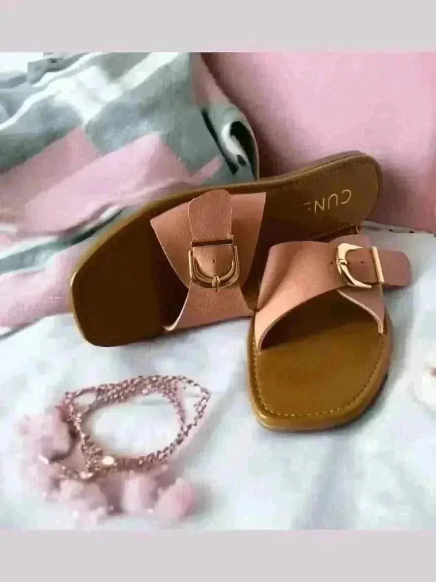 Pink Buckled Flats