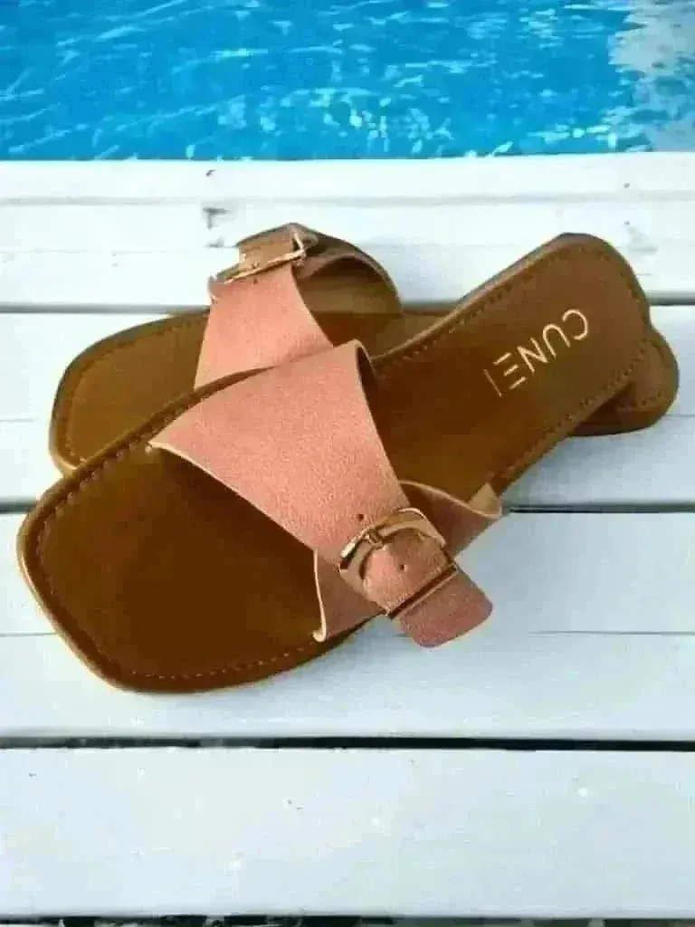 Pink Buckled Flats