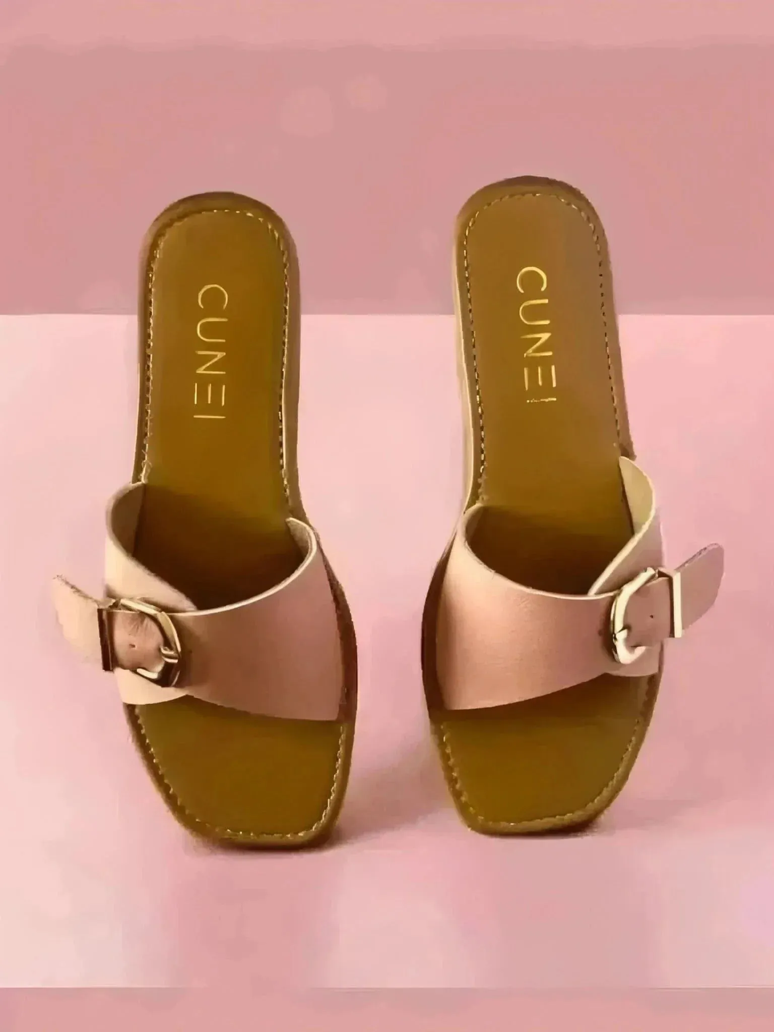 Pink Buckled Flats