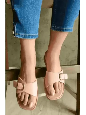 Pink Buckled Flats