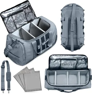 Premium Large 51 L Gym Duffel Bag Backpack   3 Removable Organizer Dividers, Features a Side Shoe Compartment Pocket Case & Weightlifting Belt Holder, Perfect for Workouts, Sports, & Travel (Green)