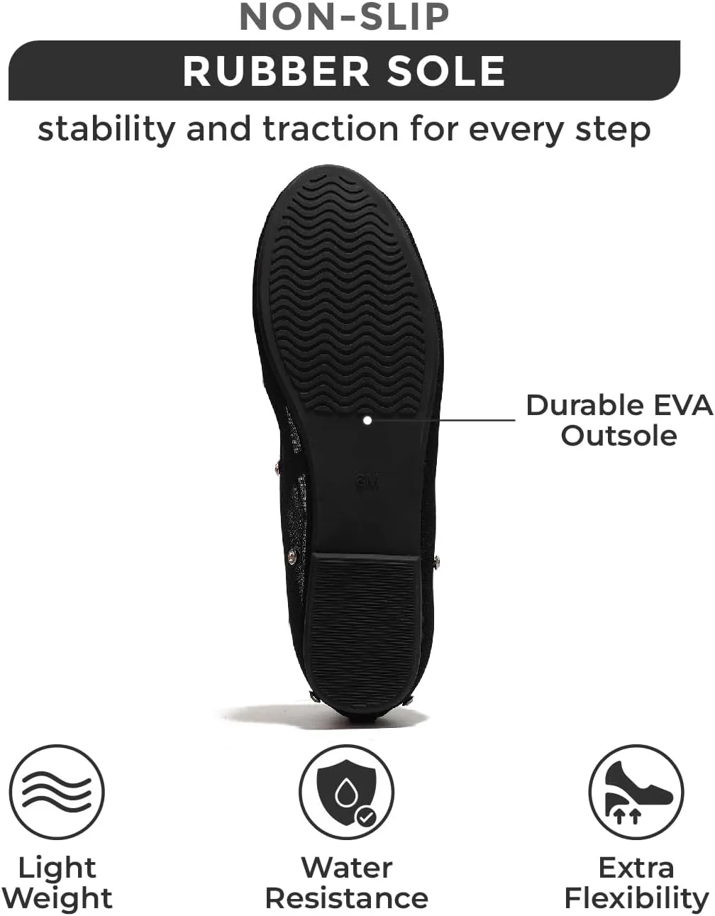 Project Cloud Ballet Flats for Women - Crystal-Embellished Mesh Ballet Flats for Women Footwear - Non-Slip Mary Jane Shoes with Memory Foam - Casual Footwear for All-Day Comfort (Amity)