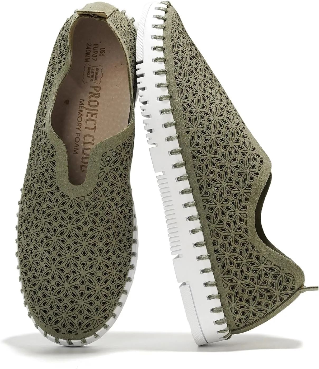 Project Cloud Womens Shoes - Lightweight Summer Loafers for Women with Memory Foam Insole - Breathable Womens Loafers - Perfect Summer Shoes for Women 2025 (Rose)