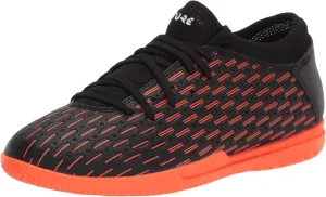 PUMA Unisex Future 6.4 Indoor Training Soccer Shoe, Black White-Shocking Orange, 4.5 US Men