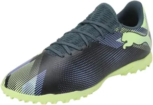PUMA Unisex Future 7 Play TT Soccer Shoe, Gray Skies Electric Purple Fizzy Apple PUMA White, 7.5